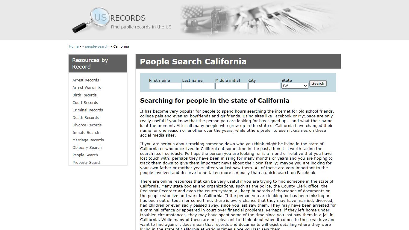 People Search California | US Records